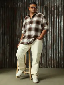 Freeform by High Star Men Tartan Cotton Checked Casual Shirt