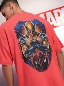 HIGHLANDER Men Deadpool & Wolverine Printed Oversized Drop Shoulder Sleeves Cotton Tshirt