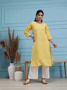 ADA Women Ethnic Motifs Embroidered Chikankari Kurta