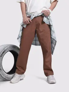 The Roadster Life Co. Men Straight Fit Pure Cotton Cargos