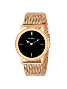 DressBerry Women Dial & Stainless Steel Straps Analogue Watch 181 Charcoal Charm dial