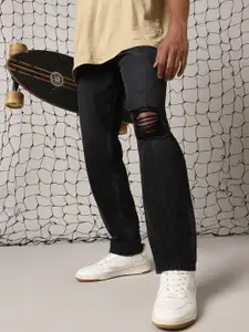 Hubberholme Men Pure Cotton Highly Distressed Relaxed Fit Light Fade Jeans