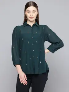 SCOUP Embellished Semi Sheer Party Shirt