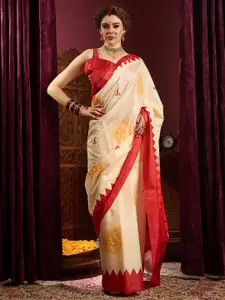 Saree mall Ethnic Printed Durga Puja Saree