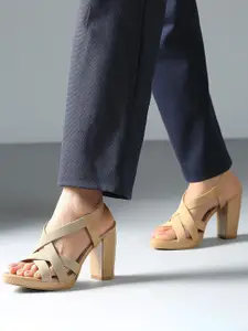 Inc 5 Women Striped Party High-Top Block Sandals