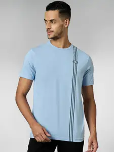 LOUIS STITCH Men Super Combed Cotton Striped Round Neck T-shirt