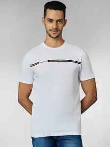 LOUIS STITCH Men Super Combed Cotton Striped Round Neck T-shirt