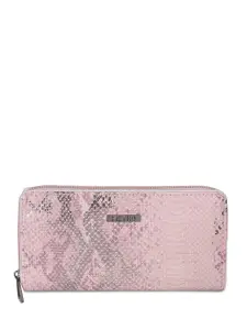 Metro Women Geometric Textured Zip Around Wallet