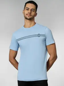 LOUIS STITCH Men Super Combed Cotton Striped Round Neck T-shirt