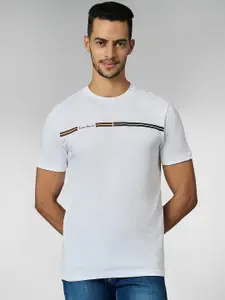 LOUIS STITCH Men Super Combed Cotton Striped Round Neck T-Shirt