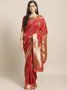 KALINI Woven Design Zari Saree
