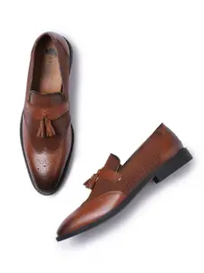 GABICCI Men Textured Leather Formal Slip-On