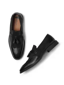 GABICCI Men Textured Leather Formal Slip-On Shoes