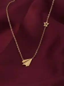 PALMONAS Gold-Plated Stainless Steel Star Charm Necklace