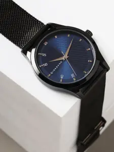 Giordano Men Embellished Bracelet Style Straps Analogue Quartz Movement Watch Gz-50110-55