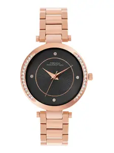 French Connection Women Embellished Stainless Steel Bracelet Style Analogue Watch FCH07RGM