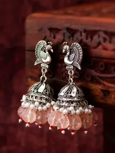 aadita Dome Shaped Kundan Studded & Beaded Jhumkas