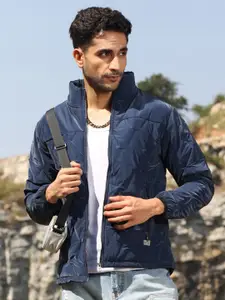 Campus Sutra Men Lightweight Biker Jacket with Patchwork