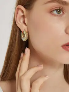 Niscka Gold Plated Circular Hoop Earrings