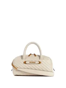 GUESS Textured PU Bowling Satchel with Quilted