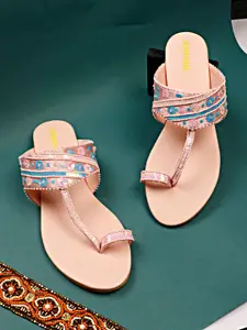 Anouk Women Embellished Ethnic Open Toe Flats