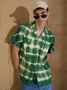 DENNISON Pure Cotton Tie & Dye Oversized Casual Shirt