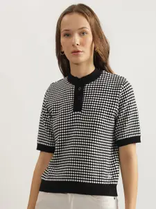 ELLE Women Cotton Self Design Pullover