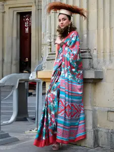 Mitera Abstract Block Print Saree