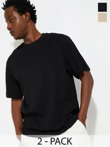 Max URB_N Men Pack of 2 Drop-Shoulder Sleeves T-shirt