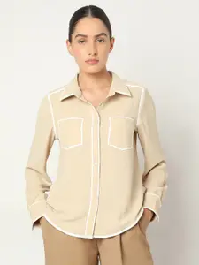 Vero Moda Women Spread Collar Solid Casual Shirt