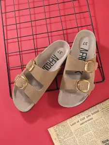 AfroJack Women Open Toe Flats with Buckles