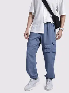 The Roadster Life Co. Men Pure Cotton Relaxed Fit Cargo-Style Joggers