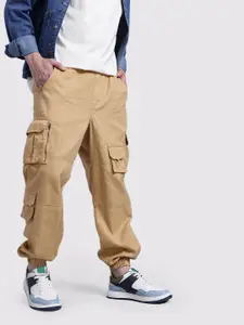 The Roadster Life Co. Men Pure Cotton Relaxed Fit Cargo-Style Joggers