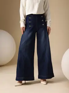 Chemistry Women Wide Leg High-Rise Light Fade Stretchable Jeans