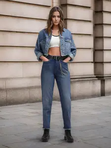 Flying Machine Women High-Rise Light Fade Stretchable Straight Fit Jeans