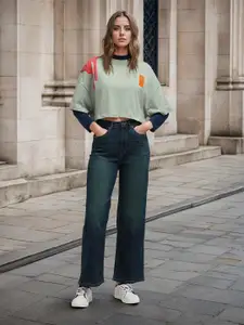 Flying Machine K-Street X Wideleg High Rise Jeans