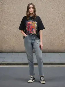 Flying Machine Women High-Rise Light Fade Stretchable Straight Fit Jeans