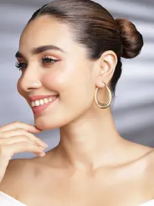 Rubans 18K Gold Plated Stainless Steel Tarnish Free Waterproof Demi-Fine Hoop Earring