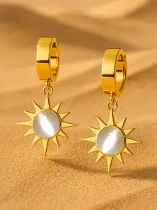 Rubans 22K Gold-Plated Tarnish-Free Waterproof Demi-Fine Sunburst Drop Earrings