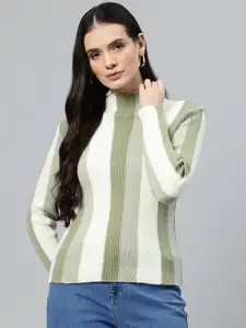 One Femme Women Striped Woollen Pullover
