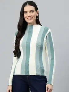 One Femme Women Striped Woollen Pullover