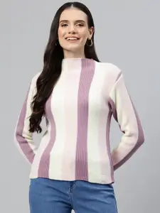 One Femme Women Striped Woollen Pullover