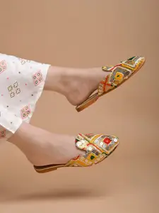 Shoetopia Women Ethnic Embellished Mules Flats
