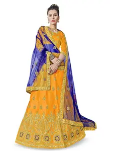Maroosh Embroidered Thread Work Unstitched Lehenga & Blouse With Dupatta