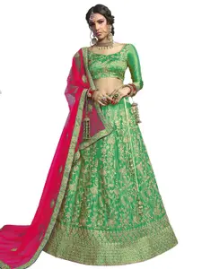 Maroosh Embroidered Thread Work Unstitched Lehenga & Blouse With Dupatta