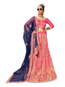 Maroosh Embroidered Thread Work Unstitched Lehenga & Blouse With Dupatta