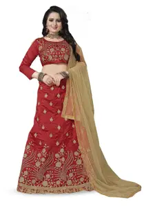 Maroosh Embroidered Thread Work Unstitched Lehenga & Blouse With Dupatta