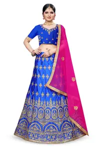 Maroosh Embellished Thread Work Unstitched Lehenga & Blouse With Dupatta