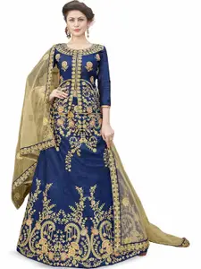 Maroosh Embroidered Thread Work Unstitched Lehenga & Blouse With Dupatta