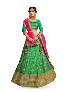 Maroosh Embroidered Thread Work Unstitched Lehenga & Blouse With Dupatta